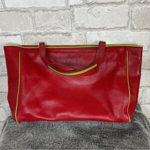 Kate Spade Bold Red & Light Green Tote